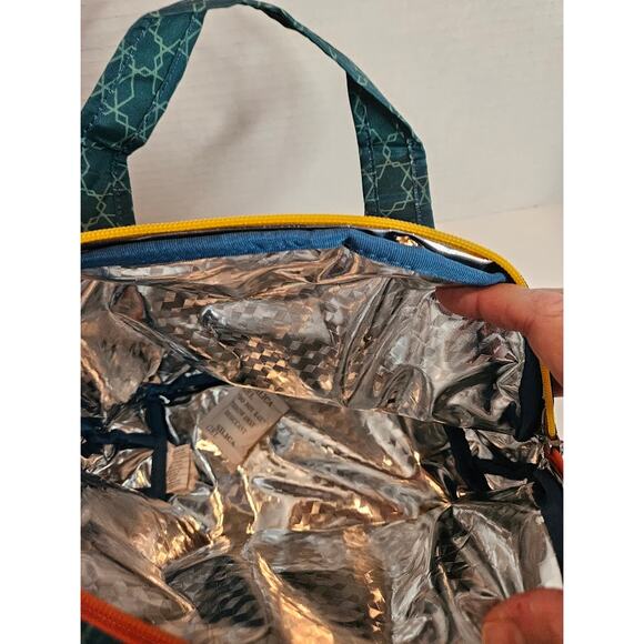 Lug Lunch Tote New tag ChooChoo Elephant  design Teal Green Yellow Orange Zipper - Picture 6 of 8